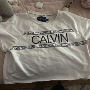 calvin Klein thick crop top shirt